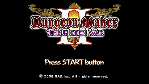 Dungeon Maker II : The Hidden War — Title screen