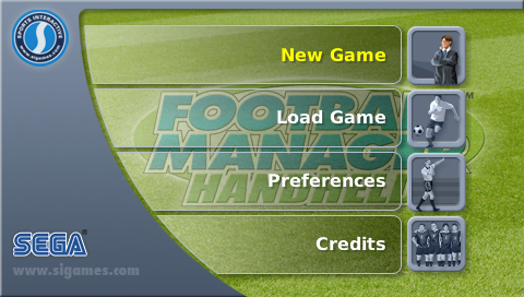 Football Manager Handheld — Title screen