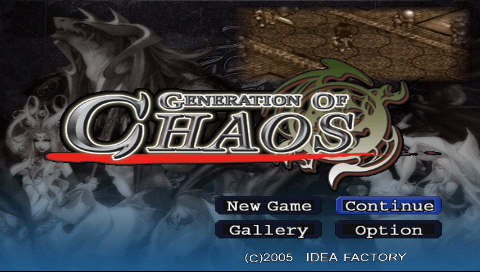 Generation of Chaos — Title screen