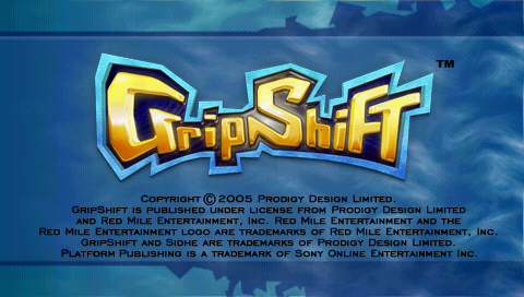 Gripshift — Title screen