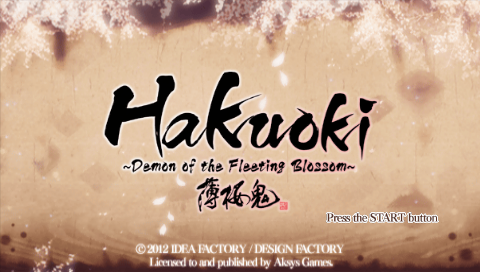 Hakuoki : Demon of the Fleeting Blossom — Title screen