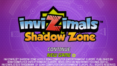 Invizimals : Shadow Zone — Title screen