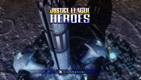 Justice League Heroes — Title screen