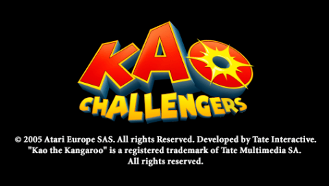 Kao Challengers — Title screen