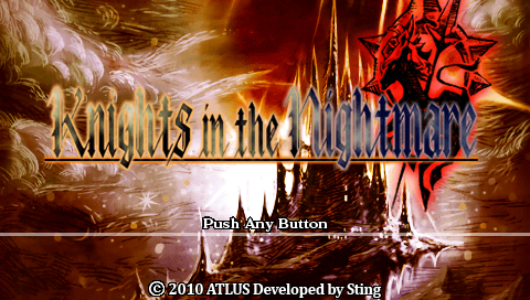 Knights in the Nightmare — Title screen