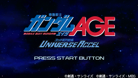 Mobile Suit Gundam AGE : Universe Accel — Title screen
