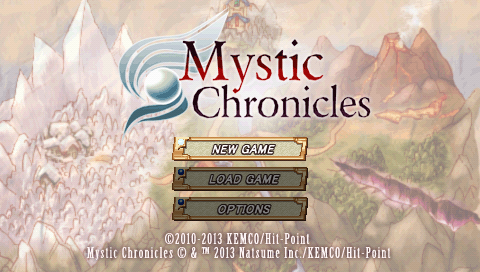 Mystic Chronicles — Title screen