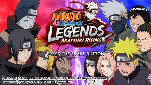 Naruto Shippuden : Legends, Akatsuki Rising — Title screen