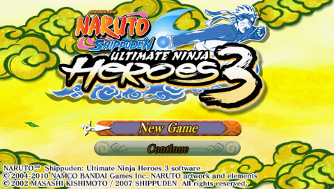 Naruto Shippuden : Ultimate Ninja Heroes 3 — Title screen