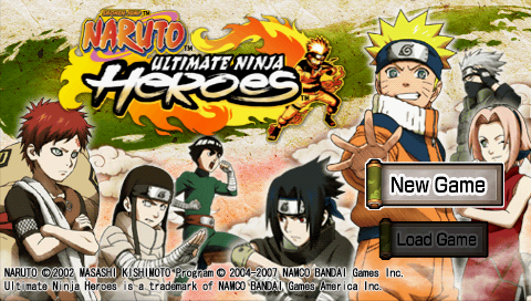 Naruto : Ultimate Ninja Heroes — Title screen