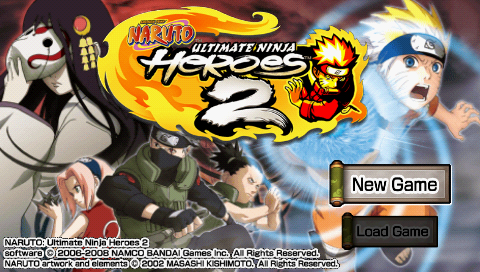 Naruto : Ultimate Ninja Heroes 2, The Phantom Fortress — Title screen