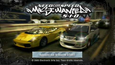 Need for Speed : Most Wanted 5-1-0 — Title screen