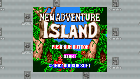 New Adventure Island — Title screen