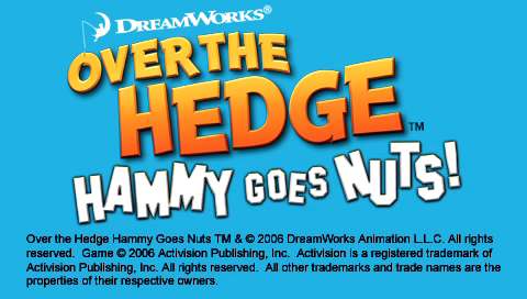 Over the Hedge : Hammy Goes Nuts! — Title screen