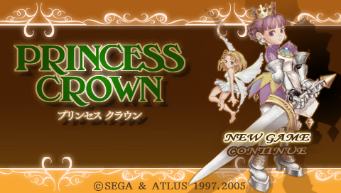 Princess Crown — Title screen