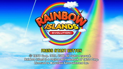 Rainbow Islands Evolution — Title screen