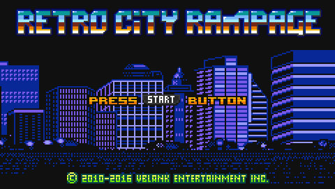 Retro City Rampage DX — Title screen