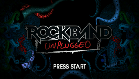 Rock Band Unplugged — Title screen