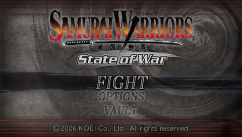 Samurai Warriors : State of War — Title screen