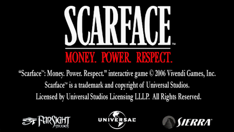 Scarface : Money. Power. Respect. — Title screen