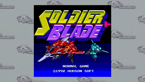 Soldier Blade — Title screen