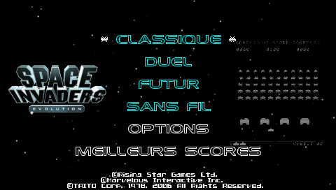 Space Invaders Evolution — Title screen