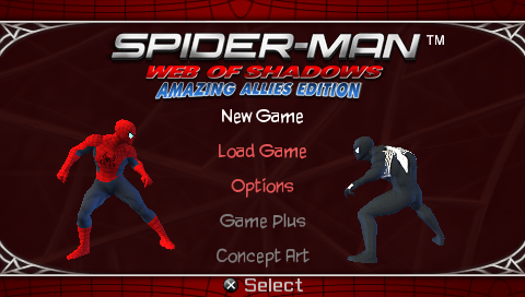 Spider-Man : Web of Shadows - Amazing Allies Edition — Title screen