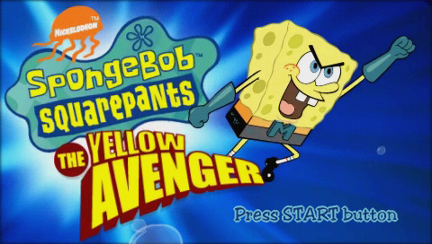 SpongeBob SquarePants : The Yellow Avenger — Title screen