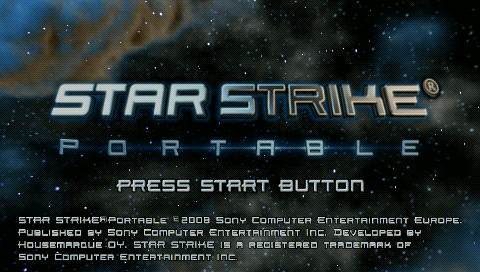 Star Strike Portable — Title screen