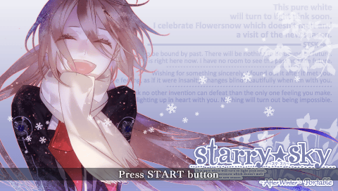 Starry Sky : After Winter Portable — Title screen