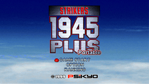 Strikers 1945 Plus Portable — Title screen