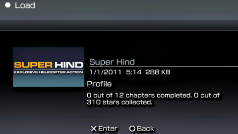 Super Hind — Title screen