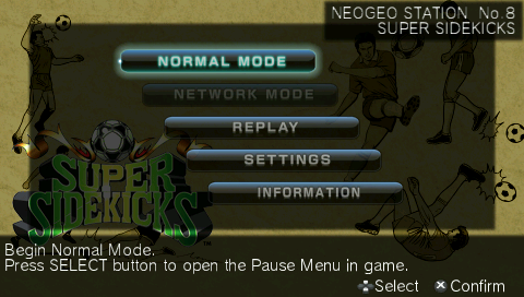 Super Sidekicks — Title screen