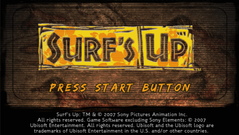 Surf's Up — Title screen