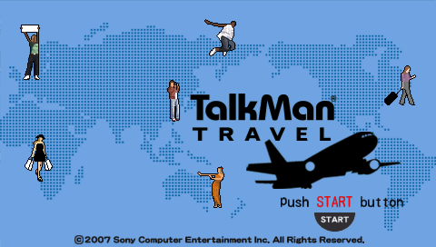 TalkMan Travel — Title screen