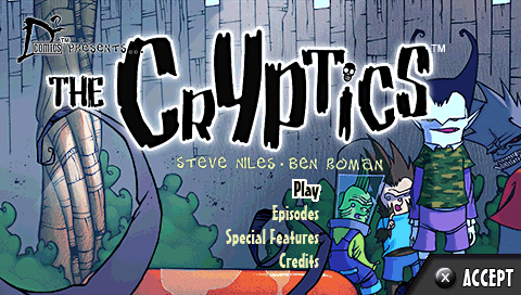 The Cryptics — Title screen
