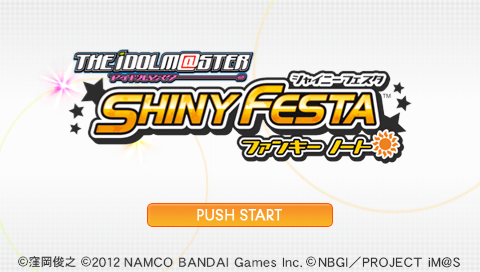 The Idolmaster - Shiny Festa : Funky Note — Title screen