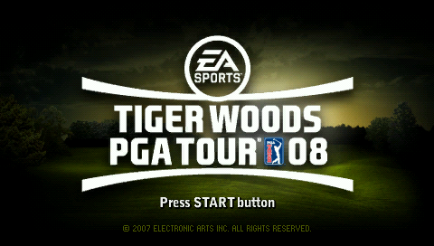 Tiger Woods PGA Tour 08 — Title screen