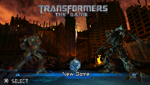 Transformers: The Game — Title screen