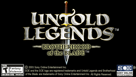 Untold Legends : Brotherhood of the Blade — Title screen