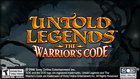 Untold Legends : The Warrior's Code — Title screen