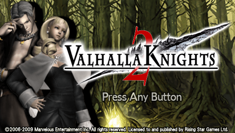 Valhalla Knights 2 — Title screen