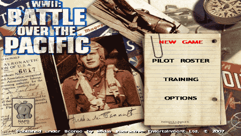 WWII : Battle Over the Pacific — Title screen