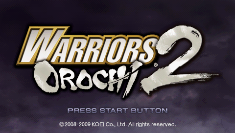 Warriors Orochi 2 — Title screen