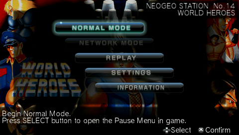 World Heroes — Title screen