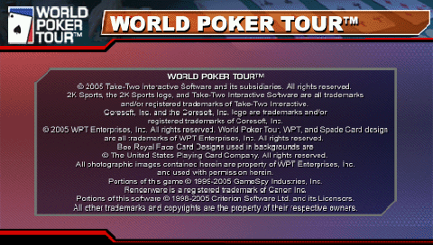 World Poker Tour — Title screen