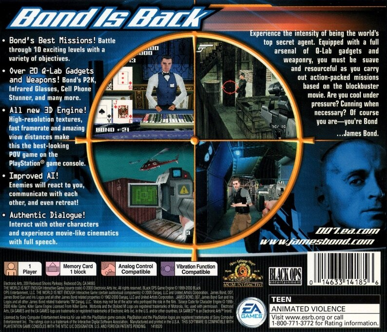 007 : The World Is Not Enough — Box back