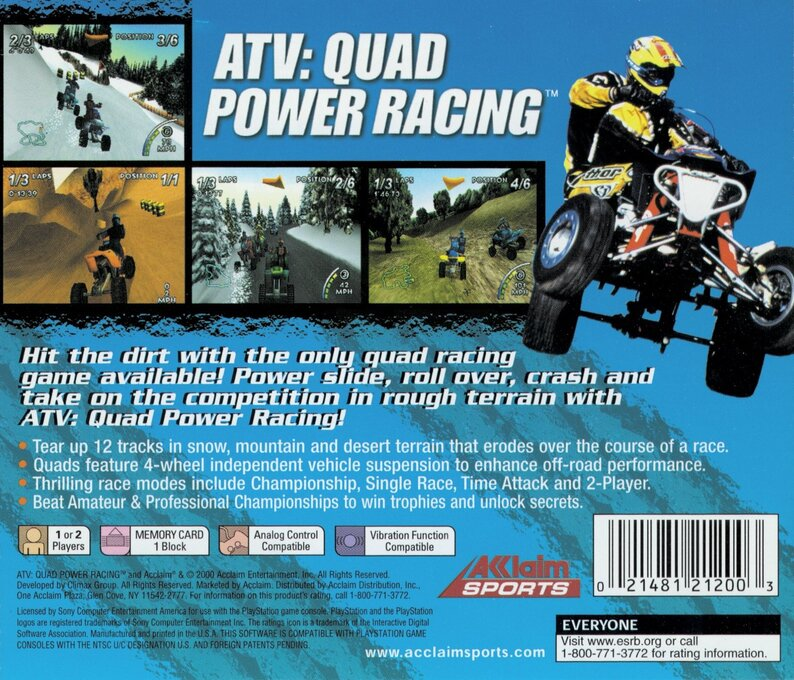 ATV : Quad Power Racing — Box back