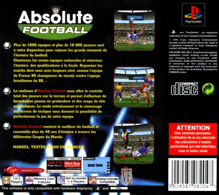 Absolute Football — Box back
