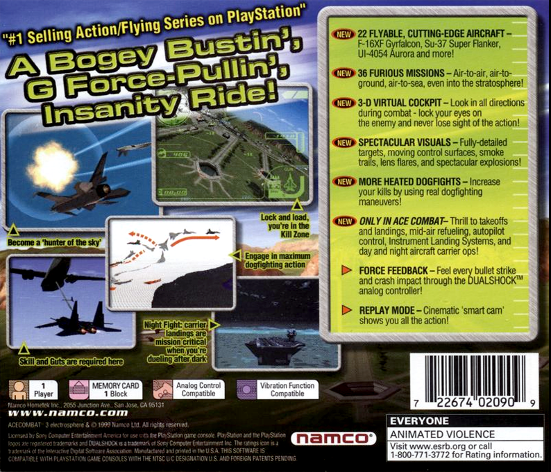 Ace Combat 3 : Electrosphere — Box back